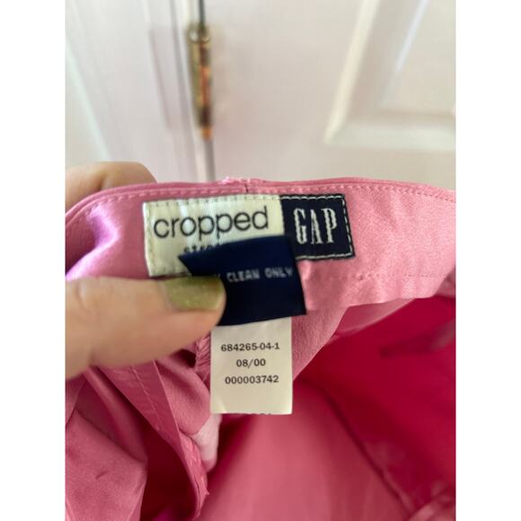 Vintage 2000 Y2K Gap Pink Satin Straight Leg Cropped Pants - Picture 4 of 5